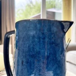 Darthome Limited Stoneware Blue Flower Jug Vase -Decor Garden Shop IMG E8118 editedHO