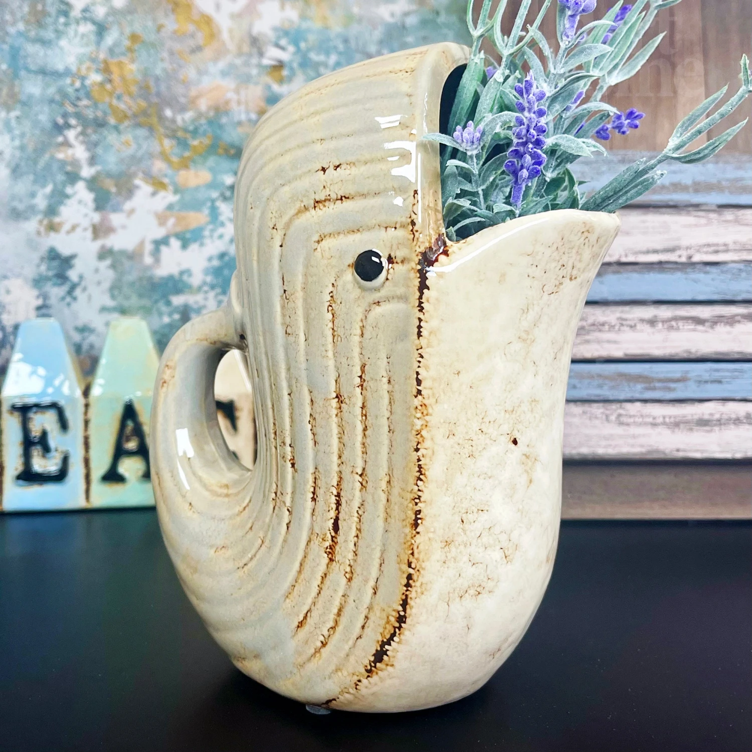 Darthome Limited Grey Ceramic Whale Jug 6 Darthome Limited Grey Ceramic Whale Jug - Image 6