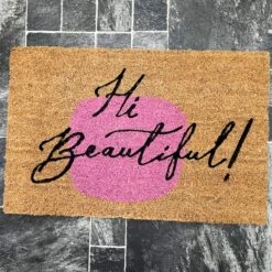 Darthome Limited Abstract Hi Beautiful Script Door Mat