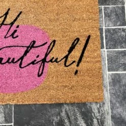 Darthome Limited Abstract Hi Beautiful Script Door Mat -Decor Garden Shop IMG E8162