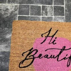Darthome Limited Abstract Hi Beautiful Script Door Mat -Decor Garden Shop IMG E8163