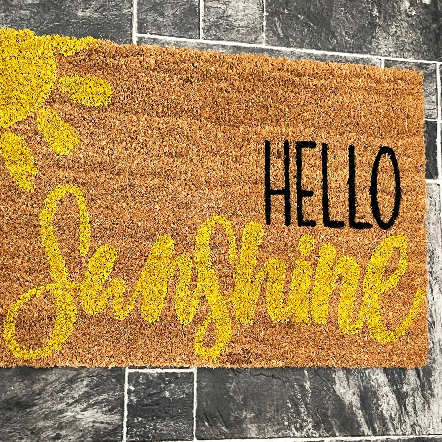 Darthome Limited Hello Sunshine Script Coir Door Mat 4 Darthome Limited Hello Sunshine Script Coir Door Mat - Image 4