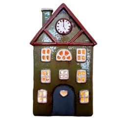 Darthome Limited Green Clock Tower House Candle Holder -Decor Garden Shop IMG E8177copy