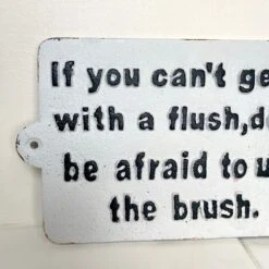 Darthome Limited Cast Iron Use The Brush Bathroom Wall Sign 22cm -Decor Garden Shop IMG E8236 editedCN 1