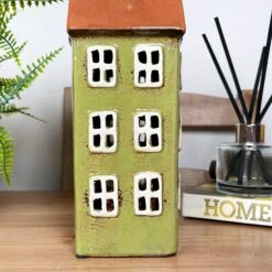 Darthome Limited Green Clock Tower House Candle Holder -Decor Garden Shop IMG E8237