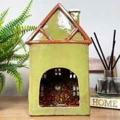 Darthome Limited Green Clock Tower House Candle Holder -Decor Garden Shop IMG E8238