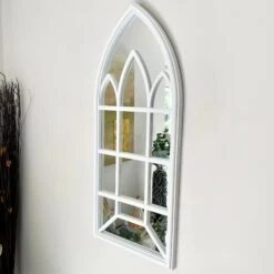 Darthome Limited White Gothic Arch Window Mirror 70cm