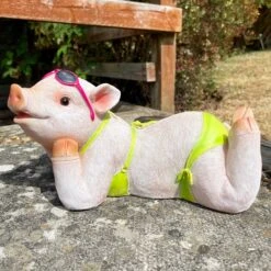 Darthome Limited Pink Pig In Bikini Ornament 11 Darthome Limited Pink Pig In Bikini Ornament -Decor Garden Shop IMG E8353 editedH