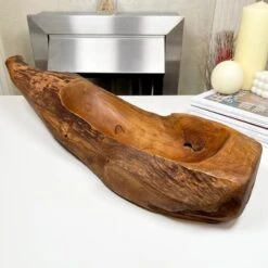 Darthome Limited Teak Root Wood Oval Log Bowl 49cm -Decor Garden Shop IMG E8571 editedG
