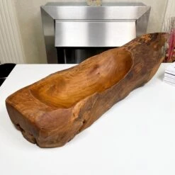 Darthome Limited Teak Root Wood Oval Log Bowl 49cm -Decor Garden Shop IMG E8572 editedH
