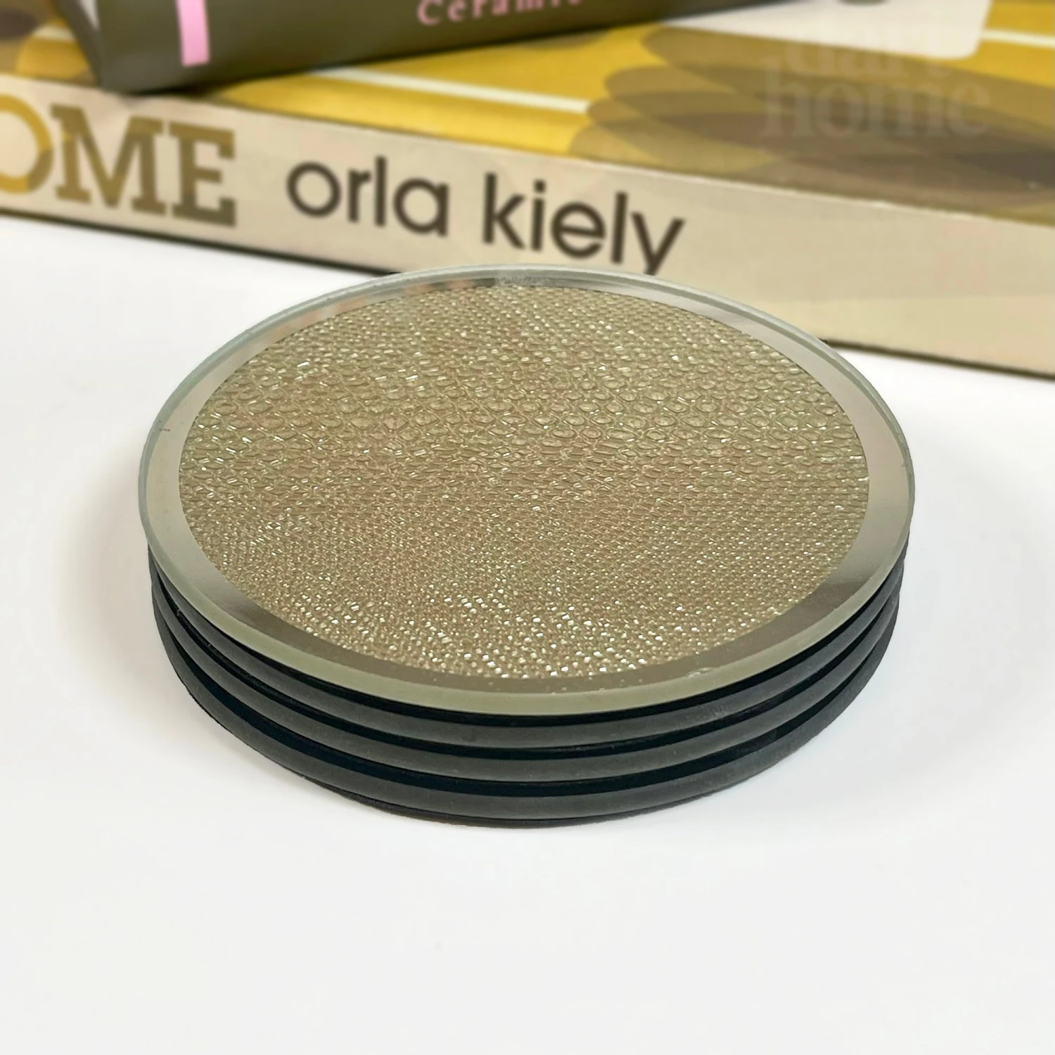 Darthome Limited Sets Of Gold Alligator Glass Coasters 2 Darthome Limited Sets Of Gold Alligator Glass Coasters - Image 2