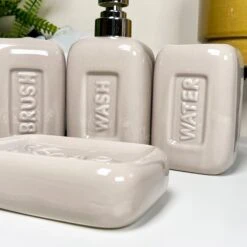 Darthome Limited 4 Piece Stadium Bathroom Accessory Set - Stone -Decor Garden Shop IMG E8616