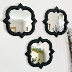 Darthome Limited Black Quarterfoil Wall Mirrors Set Of 3