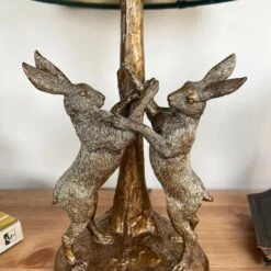 Darthome Limited Gold Marching Hares Lamp With Green Velvet Shade 9 Darthome Limited Gold Marching Hares Lamp With Green Velvet Shade -Decor Garden Shop IMG E8805 editedAY