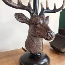 Darthome Limited Stags Head Table Lamp With White Linen Shade 12 Darthome Limited Stags Head Table Lamp With White Linen Shade -Decor Garden Shop IMG E8819 editedBL