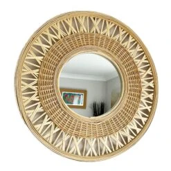 Darthome Limited Round Natural Bamboo Mirror 56cm -Decor Garden Shop IMG E9007copy