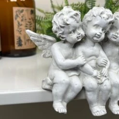 Darthome Limited White Cherub Triplets Ornament -Decor Garden Shop IMG E9040 editedS