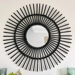 Darthome Limited Black Rattan Mirror 80cm 17 Darthome Limited Black Rattan Mirror 80cm -Decor Garden Shop IMG E9050