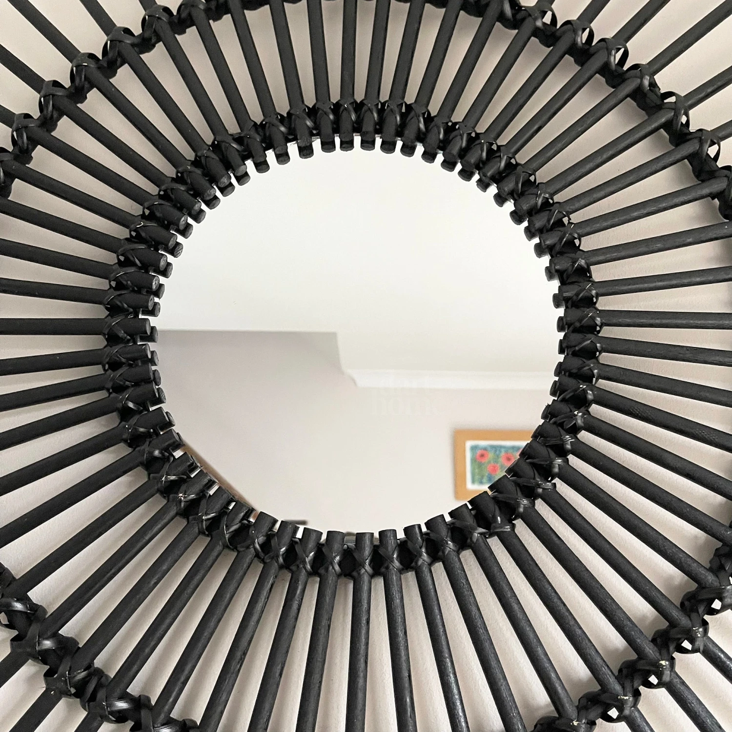 Darthome Limited Black Rattan Mirror 80cm 4 Darthome Limited Black Rattan Mirror 80cm - Image 4