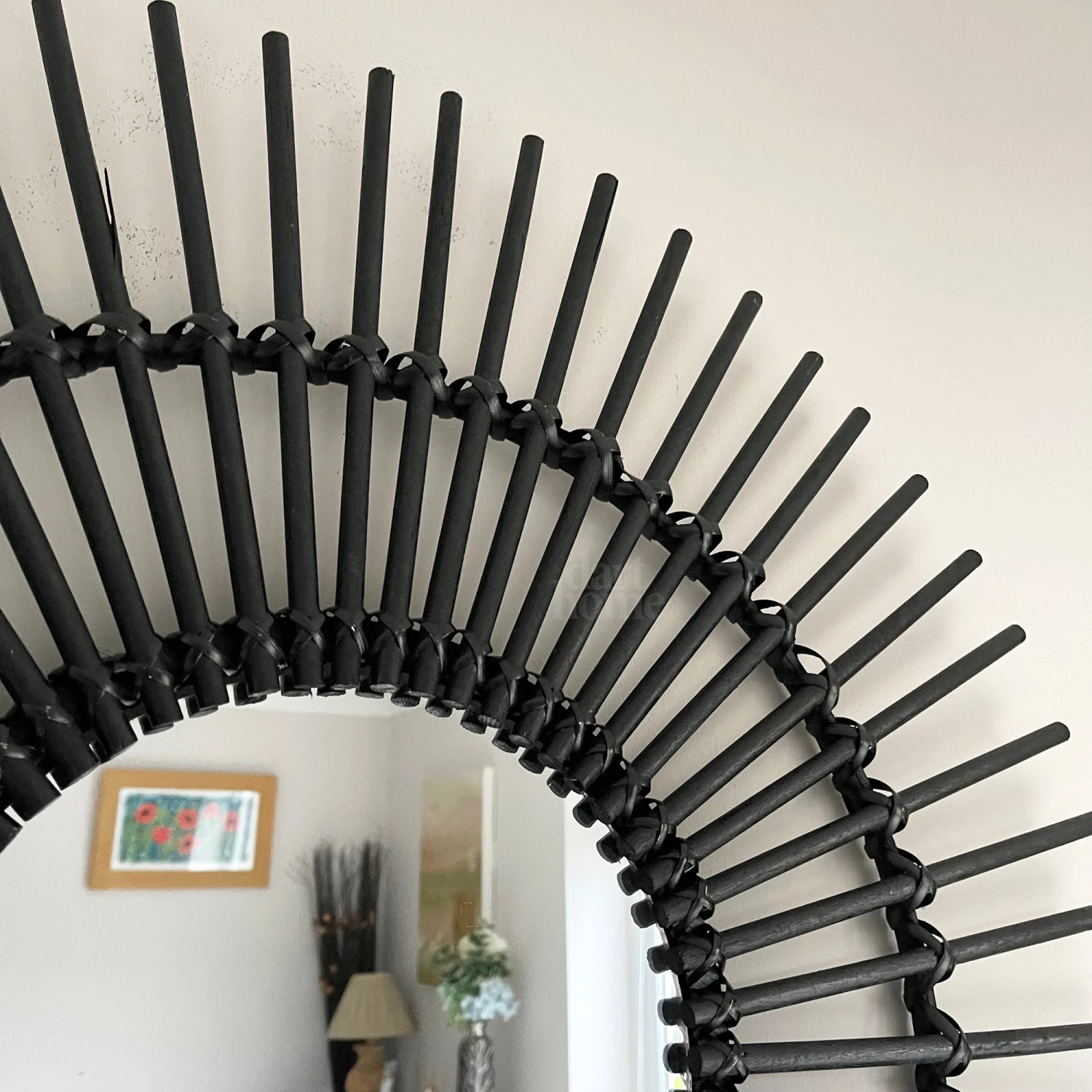 Darthome Limited Black Rattan Mirror 80cm 5 Darthome Limited Black Rattan Mirror 80cm - Image 5