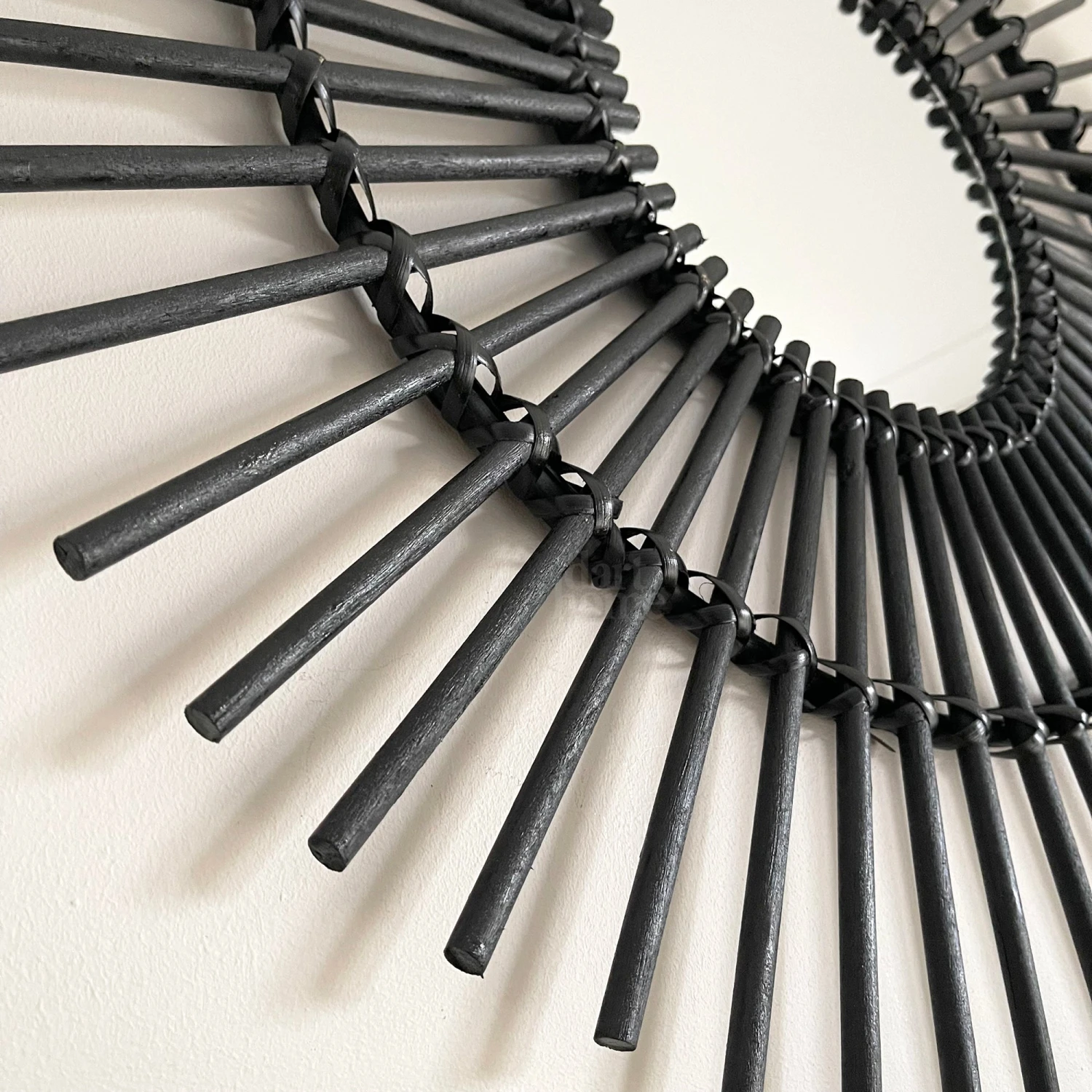 Darthome Limited Black Rattan Mirror 80cm 6 Darthome Limited Black Rattan Mirror 80cm - Image 6