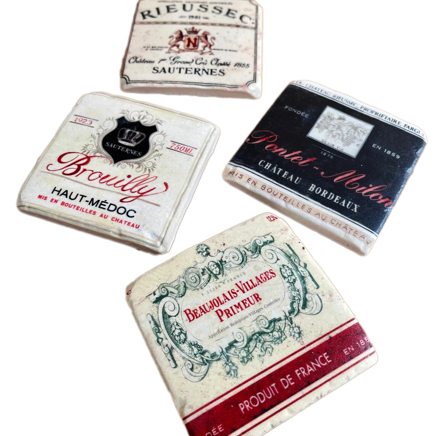 Darthome Limited Set Of 4 Wine Label Ceramic Coasters 7 Darthome Limited Set Of 4 Wine Label Ceramic Coasters - Image 7