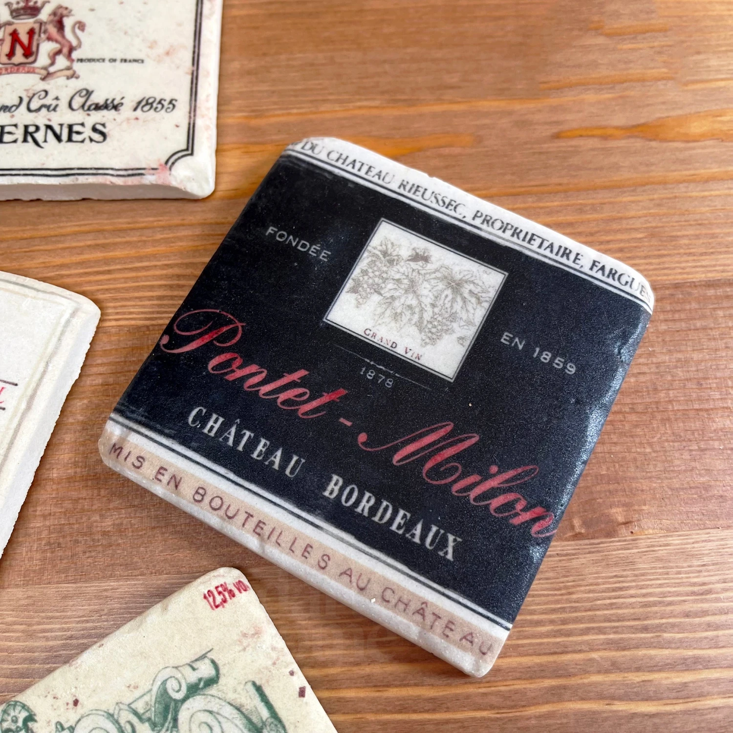 Darthome Limited Set Of 4 Wine Label Ceramic Coasters 3 Darthome Limited Set Of 4 Wine Label Ceramic Coasters - Image 3