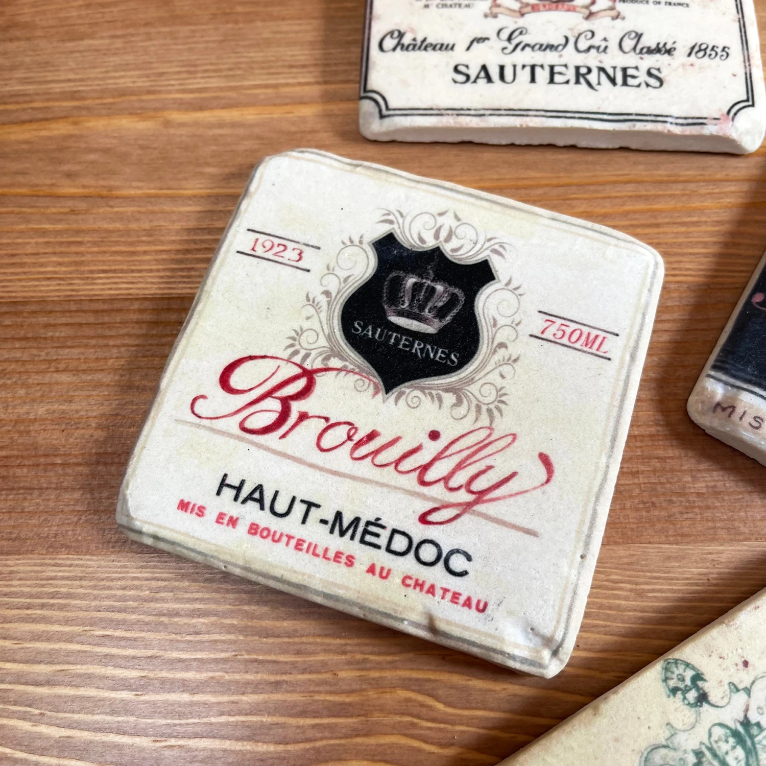 Darthome Limited Set Of 4 Wine Label Ceramic Coasters 4 Darthome Limited Set Of 4 Wine Label Ceramic Coasters - Image 4