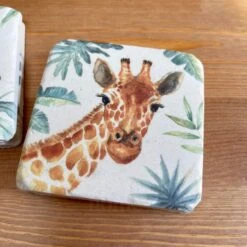 Darthome Limited Set Of 4 Giraffe & Zebra Safari Coasters -Decor Garden Shop IMG E9133 editedCH 1