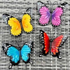 Darthome Limited Set Of 4 Assorted Metal Butterfly Wall Art