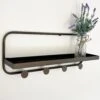 Darthome Limited Copper Metal Wall Shelf With Hooks