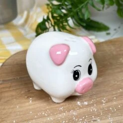 Darthome Limited Ceramic White Pig Novelty Salt And Pepper Shakers Set -Decor Garden Shop IMG E9338 edited248