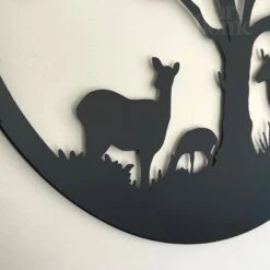 Darthome Limited Black Metal Round Tree Deer Silhouette Wall Art -Decor Garden Shop IMG E9353 editedAS