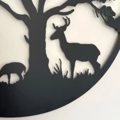 Darthome Limited Black Metal Round Tree Deer Silhouette Wall Art -Decor Garden Shop IMG E9354 editedAT