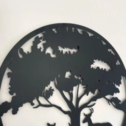 Darthome Limited Black Metal Round Tree Deer Silhouette Wall Art -Decor Garden Shop IMG E9356 editedAV 1