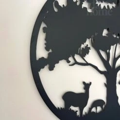 Darthome Limited Black Metal Round Tree Deer Silhouette Wall Art -Decor Garden Shop IMG E9357 editedAW 1