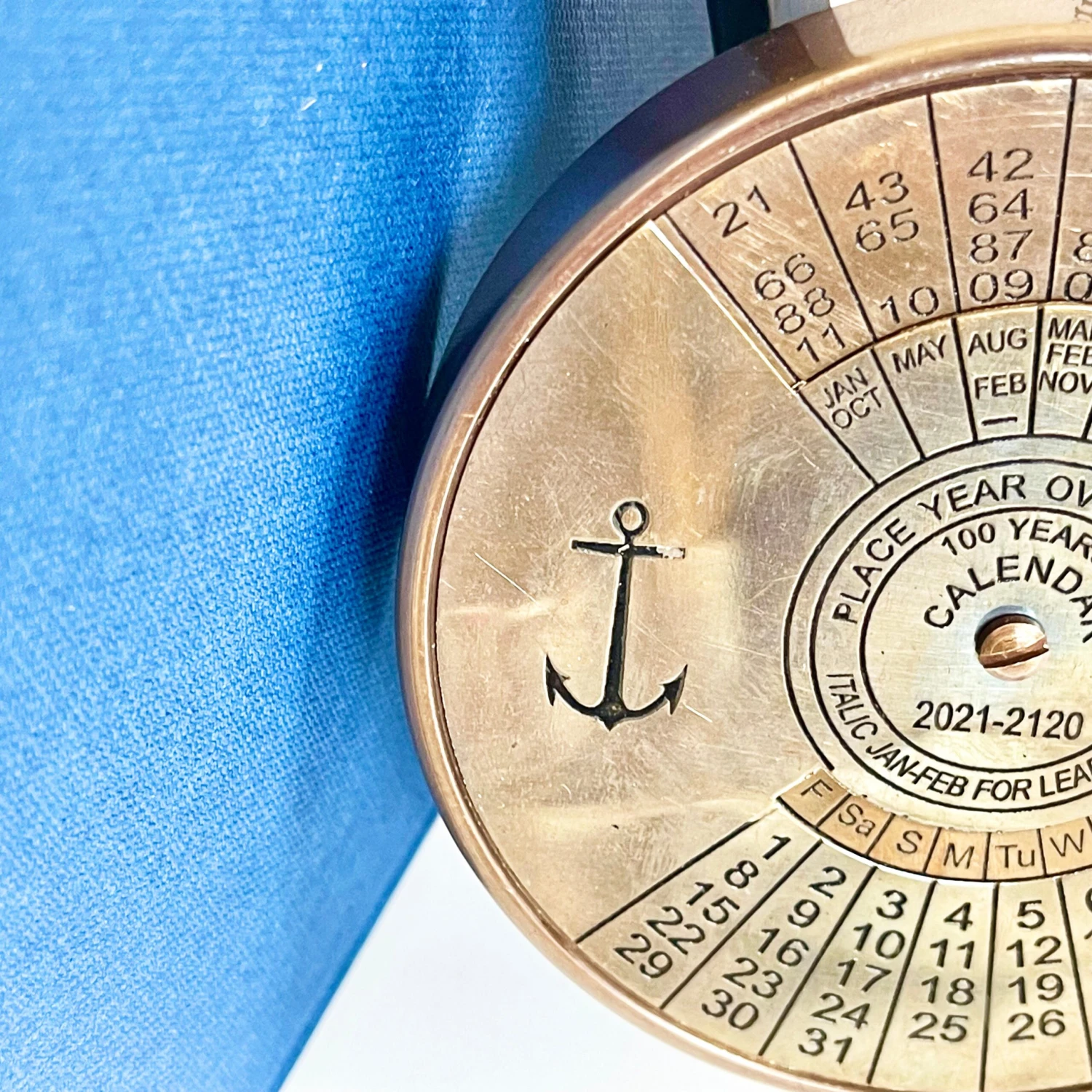 Darthome Limited Vintage Nautical Brass 100 Year Calendar 2021-2120 2 Darthome Limited Vintage Nautical Brass 100 Year Calendar 2021-2120 - Image 2