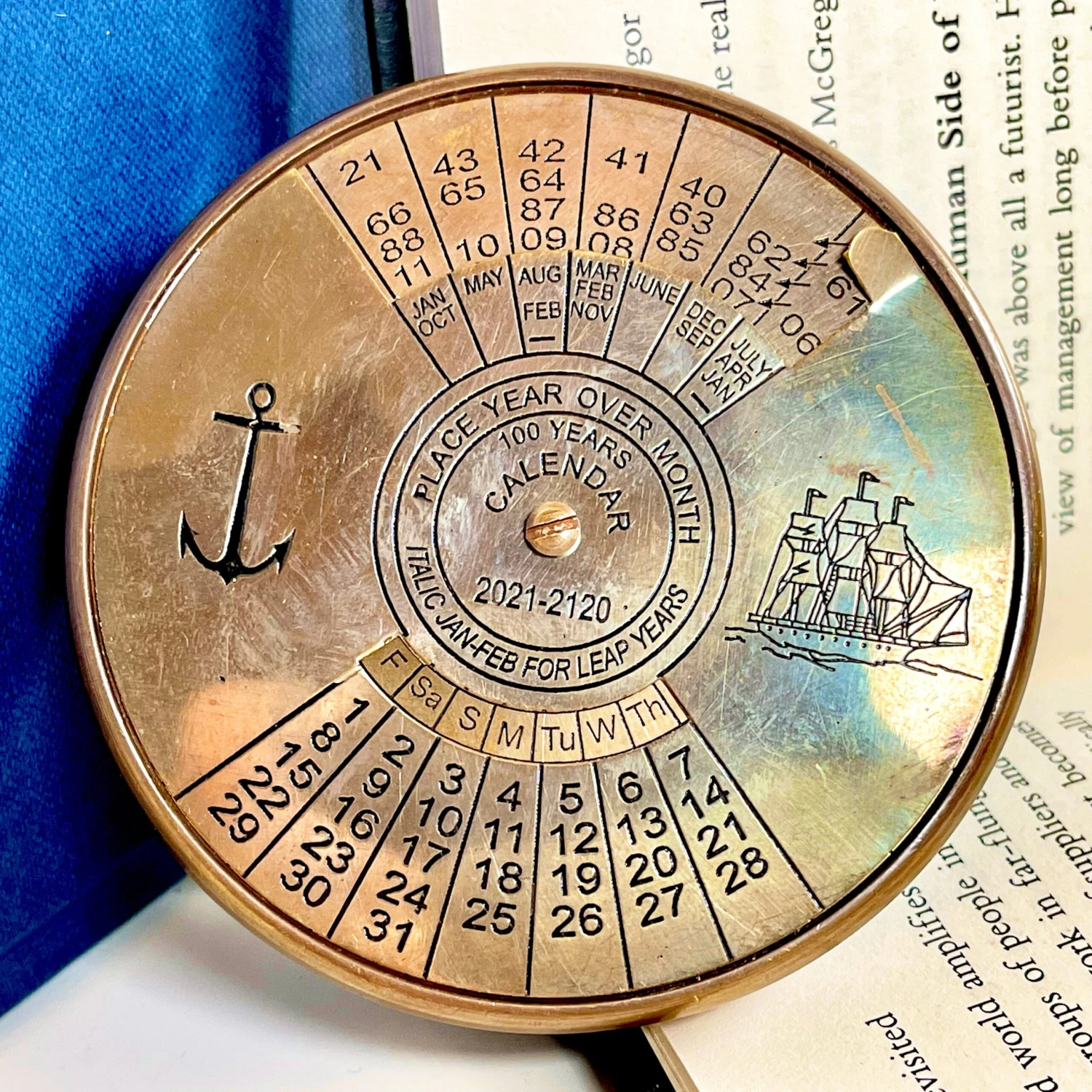 Darthome Limited Vintage Nautical Brass 100 Year Calendar 2021-2120 1 Darthome Limited Vintage Nautical Brass 100 Year Calendar 2021-2120