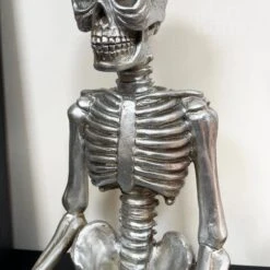 Darthome Limited Chrome Silver Meditating Skeleton Ornament -Decor Garden Shop IMG E9596 editedHN