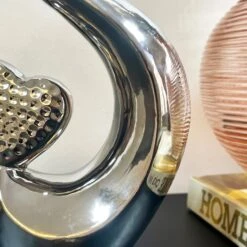 Darthome Limited Chrome Silver Love Heart Sculpture -Decor Garden Shop IMG E9621 editedIF