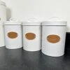 Darthome Limited White Ribbed Tea Coffee Sugar Canisters