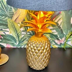 Darthome Limited Gold Pineapple Table Lamp W/ Black Fabric Shade -Decor Garden Shop IMG E9748 edited22