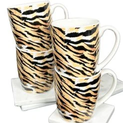 Darthome Limited Set Of 4 Tiger Print 330ml Mugs 13 Darthome Limited Set Of 4 Tiger Print 330ml Mugs -Decor Garden Shop IMG E9822copy