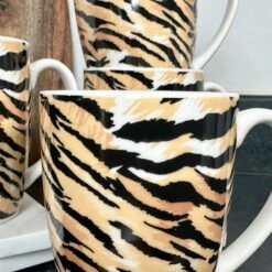 Darthome Limited Set Of 4 Tiger Print 330ml Mugs 10 Darthome Limited Set Of 4 Tiger Print 330ml Mugs -Decor Garden Shop IMG E9826