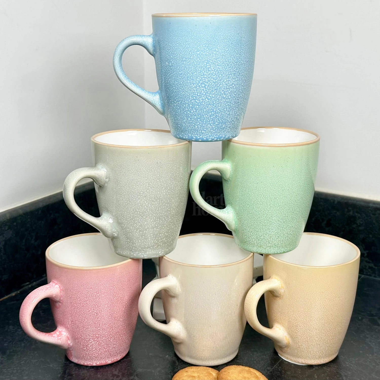 Darthome Limited Set Of 6 Pastel Reactive Glaze 340ml Mugs 1 Darthome Limited Set Of 6 Pastel Reactive Glaze 340ml Mugs