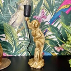 Darthome Limited Gold Monkey On Branch Holding Bulb Table Lamp