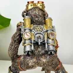 Darthome Limited Gold Steampunk Monkey Sculpture -Decor Garden Shop IMG E9905 1