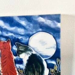 Darthome Limited Ceramic Tile Wall Art - Whispering Cats At Night -Decor Garden Shop IMG E9946 editedCL