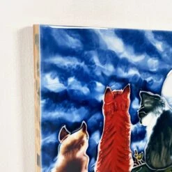 Darthome Limited Ceramic Tile Wall Art - Whispering Cats At Night -Decor Garden Shop IMG E9947 editedCM