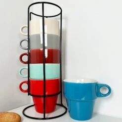 Darthome Limited Set Of 6 Stacking Mugs With Holder